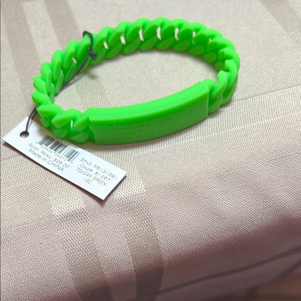 Marc Jacob’s Neon Toucan Green Silicone Bracelet